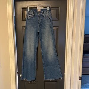 MOTHER Wide Leg Jeans in Classic Blue